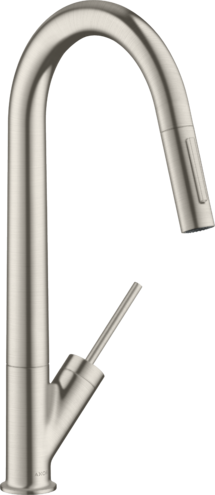 Купить купить смеситель для кухни axor starck 270, однорычажный, с вытяжным душем, сталь арт. 10821800