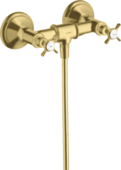 Смеситель для душа Axor Montreux, внешнего монтажа, с 2 крестообразными рукоятками, шлифованная медь арт. 16560950