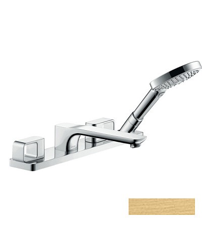 Купить купить смеситель на край ванны axor urquiola, на 4 отверстия, шлифованное золото арт. 11443250