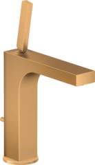 Смеситель для раковины AXOR Citterio 160, с тонкой рукояткой, со сливным гарнитуром, матовое золото арт. 39031250