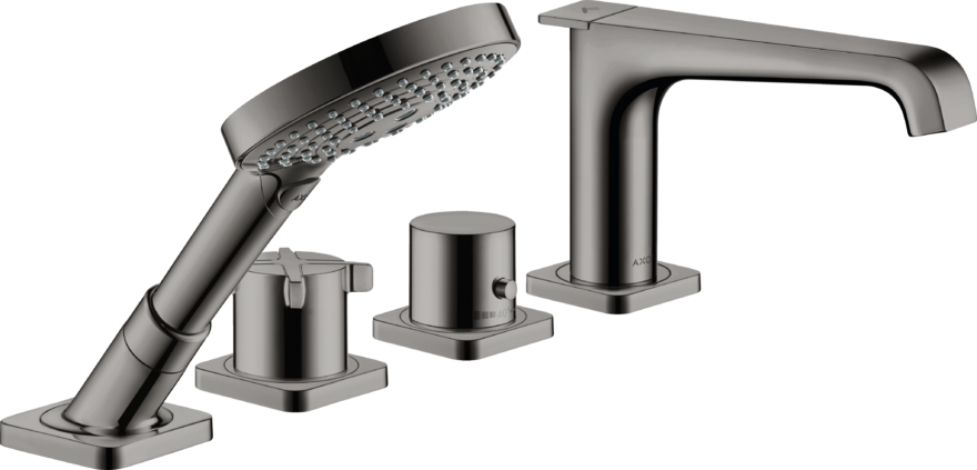 Купить купить термостат для ванны axor citterio e на 4 отверстия, монтаж на плитку, полированный черный, хром арт. 36410330