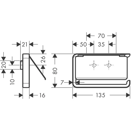 Купить купить держатель для туалетной бумаги axor universal softsquare, хром арт. 42836000