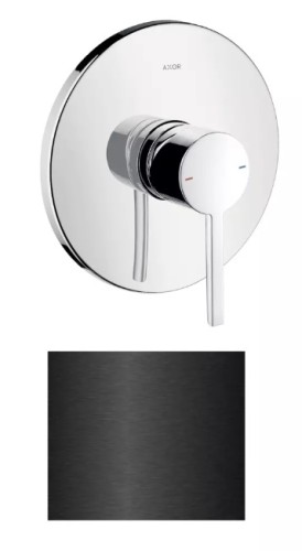 Купить купить смеситель для душа axor starck, однорычажный, скрытого монтажа, с плоской рычаговой рукояткой, шлифованный черный, хром арт. 10614340