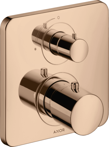 Купить купить термостат с запорным вентилем axor citterio m, полированное красное золото арт. 34705300