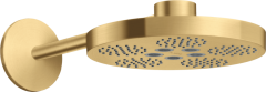Верхний душ Axor One 280 2jet с держателем, шлифованное золото арт. 48492250