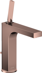 Смеситель для раковины AXOR Citterio 160, с тонкой рукояткой, со сливным гарнитуром, полированное красное золото арт. 39031300