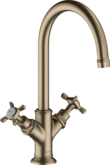 Смеситель для раковины AXOR Montreux 210, с крестообразными рукоятками, шлифованный никель арт. 16506820