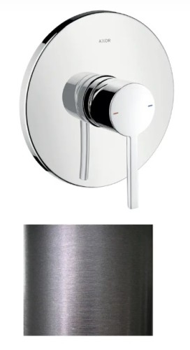 Купить купить смеситель для душа axor starck, однорычажный, скрытого монтажа, с плоской рычаговой рукояткой, полированный черный, хром арт. 10614330