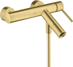 Смеситель для ванны Axor Starck, однорычажный, внешнего монтажа, с круглой рычаговой рукояткой, шлифованная медь арт. 10411950