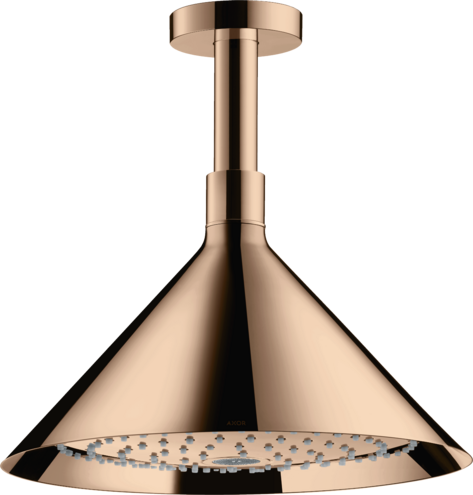 Купить купить верхний душ axor showers/front 240 2jet, с потолочным подсоединением, полированное красное золото арт. 26022300