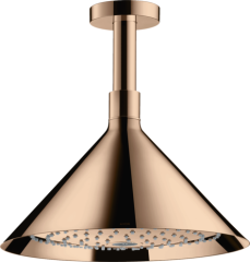 Верхний душ AXOR Showers/Front 240 2jet, с потолочным подсоединением, полированное красное золото арт. 26022300