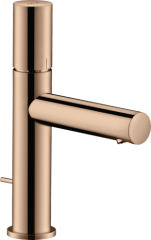 Смеситель для раковины AXOR Uno 110, с рукояткой zero с незапираемым сливным набором, полированное красное золото арт. 45001300