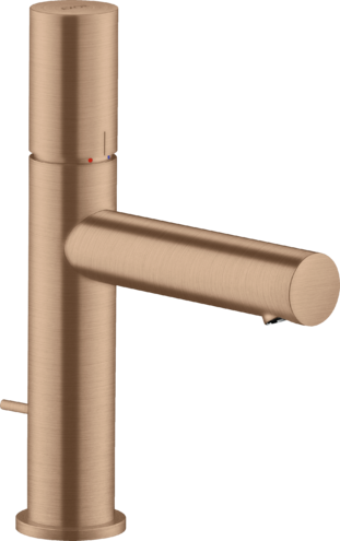 Купить купить смеситель для раковины axor uno 110, с рукояткой zero с незапираемым сливным набором, шлифованное красное золото арт. 45001310