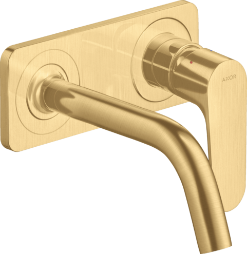 Купить купить смеситель для раковины настенный axor citterio m с изливом 167 мм, с панелью, шлифованное золото арт. 34112250