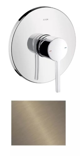 Купить купить смеситель для душа axor starck, однорычажный, скрытого монтажа, с плоской рычаговой рукояткой, шлифованный никель арт. 10614820