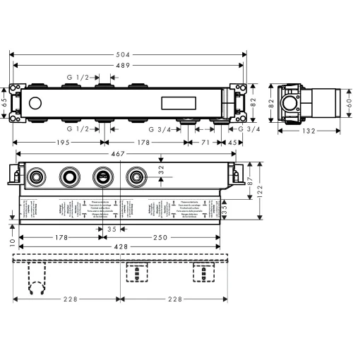 Купить купить скрытая часть axor термостатического модуля select для 2 потребителей арт. 18310180