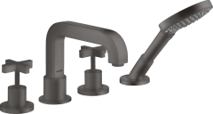 Смеситель для ванны AXOR Citterio на 4 отверстия с крестообразными рукоятками, матовый черный, хром арт. 39453340