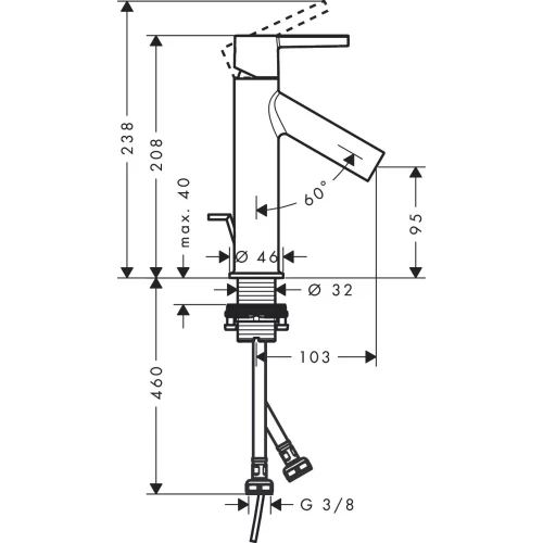 Купить купить смеситель для раковины axor starck 100, с рычаговой рукояткой, со сливным гарнитуром, шлифованная медь арт. 10001950