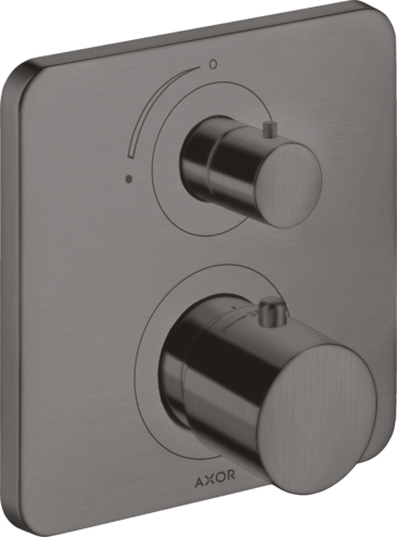 Купить купить термостат с запорным вентилем axor citterio m, шлифованный черный, хром арт. 34705340