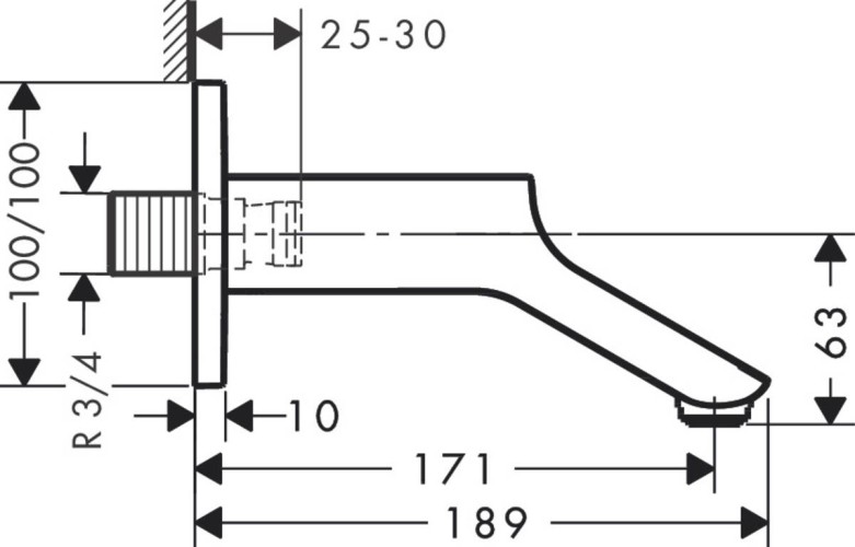 Купить купить излив на ванну axor urquiola, хром арт. 11430000