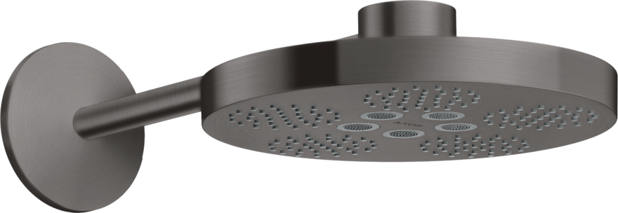 Купить купить верхний душ axor one 280 2jet с держателем, шлифованный черный, хром арт. 48492340