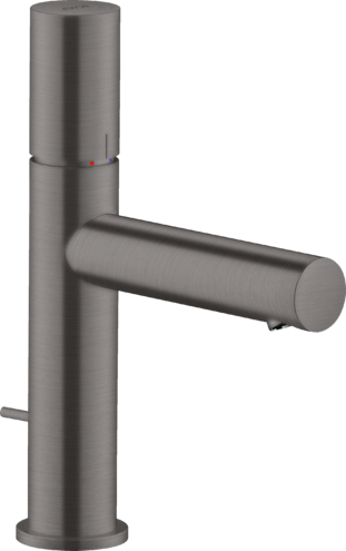 Купить купить смеситель для раковины axor uno 110, с рукояткой zero с незапираемым сливным набором, шлифованный черный, хром арт. 45001340