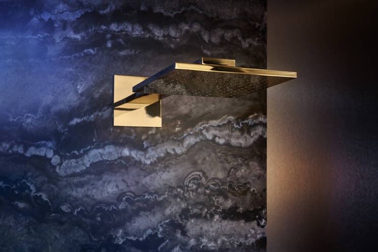 Купить купить верхний душ axor showersolutions 250/250 2jet, с держателем, полированное золото арт. 35310990