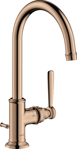 Купить купить смеситель для раковины axor montreux 210, однорычажный, с рычаговой рукояткой, со сливным гарнитуром, полированное красное золото арт. 16517300