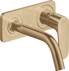 Смеситель для раковины настенный AXOR Citterio M с изливом 167 мм, с панелью, шлифованная бронза арт. 34112140