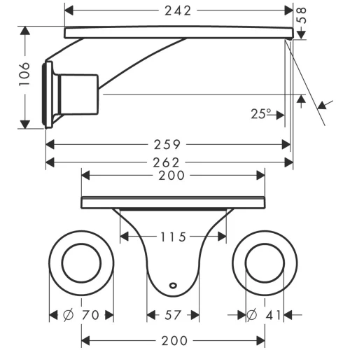 Купить купить смеситель axormassaud для раковины на 3 отверстия с коротким изливом 167 мм с незапираемым сливным набором настенный монтаж и для скрытого монтажа, хром арт. 18115000