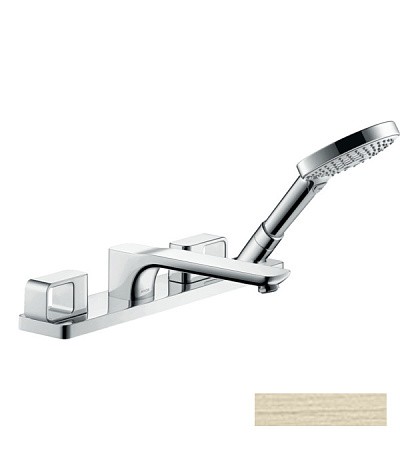 Купить купить смеситель на край ванны axor urquiola, на 4 отверстия, шлифованный никель арт. 11443820