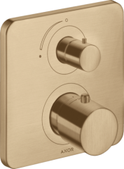Термостат с запорным вентилем Axor Citterio M, шлифованная бронза арт. 34705140