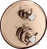 Купить купить термостат axor montreux, с запорным вентилем, с крестообразной рукояткой, полированное красное золото арт. 16800300