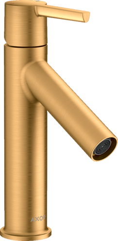 Купить купить смеситель для раковины axor starck 100, однорычажный, с рычаговой рукояткой, с не запираемым сливным набором, шлифованное золото арт. 10003250