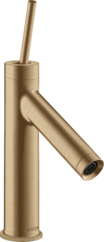 Купить купить смеситель для раковины axor starck 90, однорычажный, с тонкой рукояткой, с не запираемым сливным набором, шлифованная бронза арт. 10117140