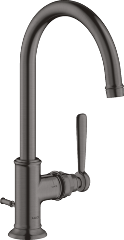 Купить купить смеситель для раковины axor montreux 210, однорычажный, с рычаговой рукояткой, со сливным гарнитуром, шлифованный черный, хром арт. 16517340