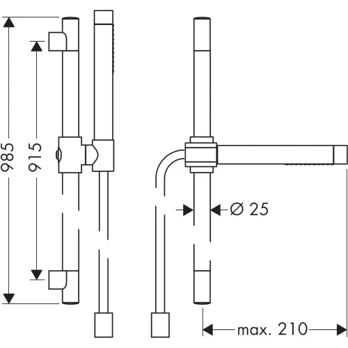 Купить купить душевой набор axor starck, 90 см, с ручным душем-"палочкой", 2 jet, шлифованный никель арт. 27980820