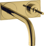 Купить купить смеситель для раковины axor uno настенный, с изливом 225 мм, с панелью, полированное золото арт. 38115990
