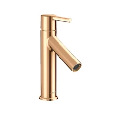 Смеситель для раковины Axor Starck 100, однорычажный, с рычаговой рукояткой, с не запираемым сливным набором, полированная бронза арт. 10003130