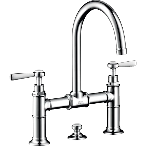 Купить купить смеситель для раковины axor montreux 220, с 2 рычаговыми рукоятками, со сливным гарнитуром, сталь арт. 16511800