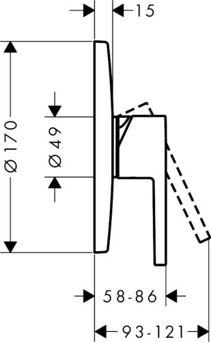 Купить купить смеситель для душа axor starck, скрытого монтажа, с плоской рычаговой рукояткой, хром арт. 10614000