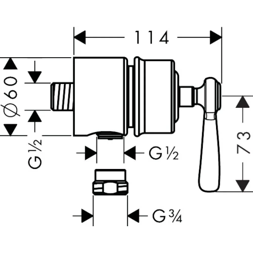 Купить купить шланговое подсоединение fixfit stop axor montreux, с клапаном обратного тока, с запорным вентилем, с рычаговой рукояткой, сталь арт. 16883800