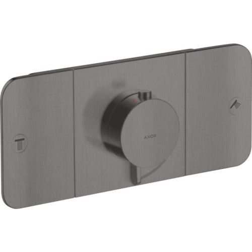 Купить купить термостат для 2 потребителей, axor one, скрытого монтажа, шлифованный черный, хром арт. 45712340