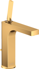 Смеситель для раковины AXOR Citterio 160, с тонкой рукояткой, со сливным гарнитуром, полированное золото арт. 39031990