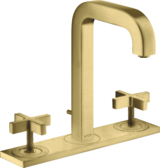 Смеситель для раковины AXOR Citterio на 3 отверстия, 170, с изливом 140 мм, с крестообразными рукоятками, с панелью, со сливным гарнитуром, матовая латунь арт. 39134950