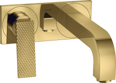 Смеситель для раковины настенный AXOR Citterio 220 мм, с панелью - с текстурой, полированное золото арт. 39171990