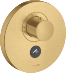 Термостат AXOR ShowerSelect HighFlow, для 1 потребителя, с клапаном для ручного душа, скрытого монтажа, круглый, шлифованное золото арт. 36726250