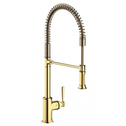 Купить купить смеситель для кухни axor montreux 210, semi-pro, однорычажный, шлифованное золото арт. 16582250