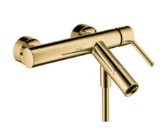 Смеситель для ванны Axor Starck, однорычажный, внешнего монтажа, с плоской рычаговой рукояткой, шлифованное золото арт. 10465250