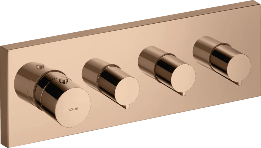 Купить купить модуль термостата axor showersolutions 360/120, для 3 потребителей, скрытого монтажа, полированное красное золото арт. 10751300
